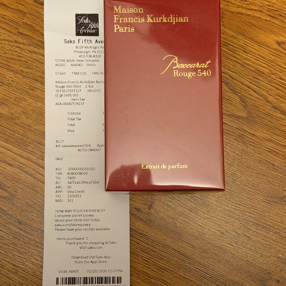 Baccarat Rouge 540 – 70ml – Brand New Sealed